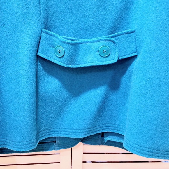 Spectacular Turquoise Wool Felt Jacket - Picture 4 of 6